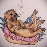 Фото рисунка тату Выдра 24.07.2021 №326 - otter tattoo - tatufoto.com