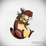Фото рисунка тату Выдра 24.07.2021 №374 - otter tattoo - tatufoto.com