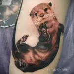 Фото рисунка тату Выдра 24.07.2021 №408 - otter tattoo - tatufoto.com
