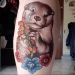 Фото рисунка тату Выдра 24.07.2021 №436 - otter tattoo - tatufoto.com