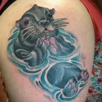 Фото рисунка тату Выдра 24.07.2021 №439 - otter tattoo - tatufoto.com