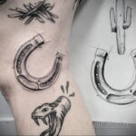 Фото рисунока тату с подковой 22.07.2021 №605 - drawing tattoo horseshoe - tatufoto.com