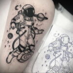 Фото тату астронавт 17.07.2021 №230 - astronaut tattoo - tatufoto.com