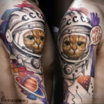 Фото тату астронавт 17.07.2021 №308 - astronaut tattoo - tatufoto.com