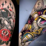 Фото тату астронавт 17.07.2021 №320 - astronaut tattoo - tatufoto.com