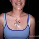 Фото тату паук на груди 25.07.2021 №034 - spider tattoo on chest - tatufoto.com