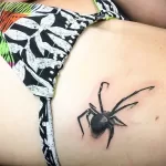 Фото тату паук на животе 25.07.2021 №013 - spider tattoo on belly - tatufoto.com