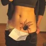 Фото тату паук на животе 25.07.2021 №020 - spider tattoo on belly - tatufoto.com