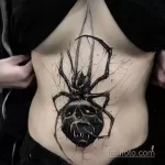 Фото тату паук на животе 25.07.2021 №024 - spider tattoo on belly - tatufoto.com