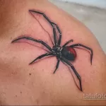 Фото тату паук на плече 25.07.2021 №006 - spider tattoo on shoulder - tatufoto.com