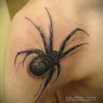 Фото тату паук на плече 25.07.2021 №011 - spider tattoo on shoulder - tatufoto.com