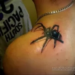 Фото тату паук на плече 25.07.2021 №016 - spider tattoo on shoulder - tatufoto.com