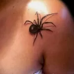 Фото тату паук на плече 25.07.2021 №021 - spider tattoo on shoulder - tatufoto.com