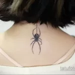 Фото тату паук на спине 25.07.2021 №010 - spider tattoo on back - tatufoto.com