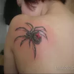 Фото тату паук на спине 25.07.2021 №018 - spider tattoo on back - tatufoto.com