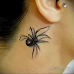 Фото тату паук на шее 25.07.2021 №001 - spider neck tattoo - tatufoto.com