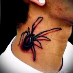 Фото тату паук на шее 25.07.2021 №005 - spider neck tattoo - tatufoto.com