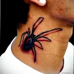 Фото тату паук на шее 25.07.2021 №008 - spider neck tattoo - tatufoto.com