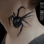 Фото тату паук на шее 25.07.2021 №014 - spider neck tattoo - tatufoto.com