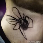 Фото тату паук на шее 25.07.2021 №016 - spider neck tattoo - tatufoto.com