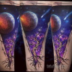 Фото тату про космос 20.07.2021 №005 - space tattoo - tatufoto.com