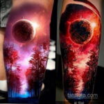 Фото тату про космос 20.07.2021 №033 - space tattoo - tatufoto.com