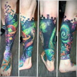 Фото тату про космос 20.07.2021 №069 - space tattoo - tatufoto.com