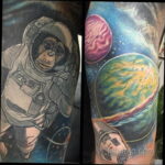 Фото тату про космос 20.07.2021 №071 - space tattoo - tatufoto.com