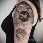 Фото тату про космос 20.07.2021 №285 - space tattoo - tatufoto.com