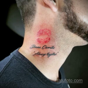 Фото тату с поцелуем 05.07.2021 №067 - tattoo kiss - tatufoto.com