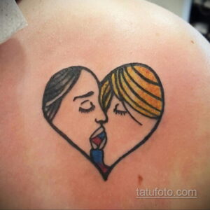 Фото тату с поцелуем 05.07.2021 №125 - tattoo kiss - tatufoto.com