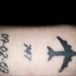 Фото тату самолет 06.07.2021 №003 - airplane tattoo - tatufoto.com