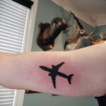 Фото тату самолет 06.07.2021 №017 - airplane tattoo - tatufoto.com