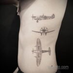 Фото тату самолет 06.07.2021 №032 - airplane tattoo - tatufoto.com