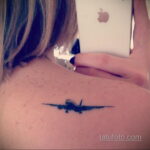 Фото тату самолет 06.07.2021 №052 - airplane tattoo - tatufoto.com