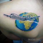 Фото тату самолет 06.07.2021 №084 - airplane tattoo - tatufoto.com