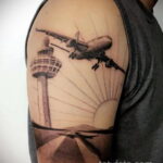 Фото тату самолет 06.07.2021 №252 - airplane tattoo - tatufoto.com