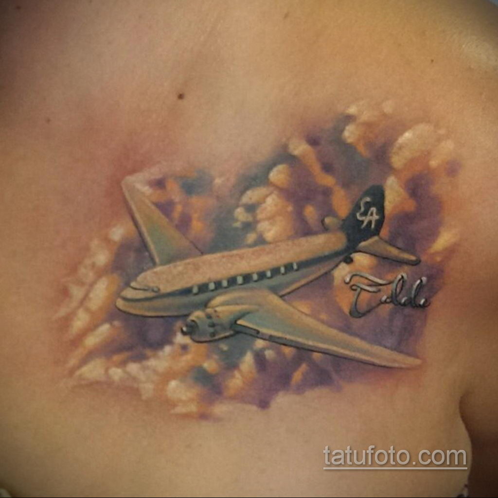 Фото тату самолет 06.07.2021 №389 - airplane tattoo - tatufoto.com