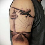 Фото тату самолет 06.07.2021 №395 - airplane tattoo - tatufoto.com