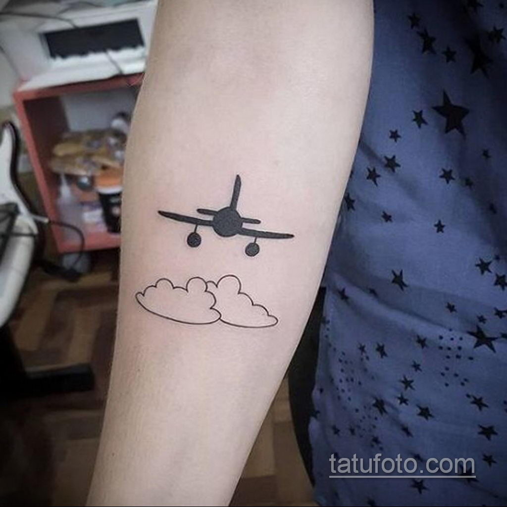 Фото тату самолет 06.07.2021 №418 - airplane tattoo - tatufoto.com