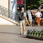 Тату пальма и солнце – красный круг на левой икре парня - Уличная тату (street tattoo) № 14–210821 9