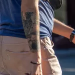 Тату птица и парусник на правой руке парня - Уличная тату (street tattoo) № 14–210821 7