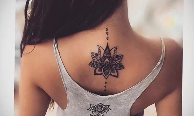 Рисунок татуировки с лотосом для девушек