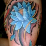 Фото женской тату лотос 07.08.2021 №029 - female tattoo lotus - tatufoto.com