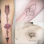 Фото женской тату лотос 07.08.2021 №052 - female tattoo lotus - tatufoto.com
