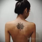 Фото тату лотос на спине 07.08.2021 №019 - lotus tattoo on back - tatufoto.com