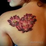 Фото тату лотос на спине 07.08.2021 №080 - lotus tattoo on back - tatufoto.com