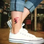 Фото тату лотос на щиколотке 07.08.2021 №006 - lotus tattoo on ankle - tatufoto.com