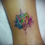 Фото тату лотос на щиколотке 07.08.2021 №030 - lotus tattoo on ankle - tatufoto.com
