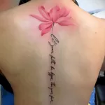 Фото тату лотос с надписью 07.08.2021 №007 - lotus tattoo with the inscription - tatufoto.com